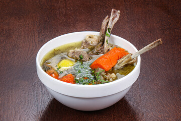 Caucasian cuisine - soup with lamb