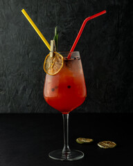 cocktail with lime and ice