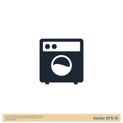 wash machine icon laundry logo template