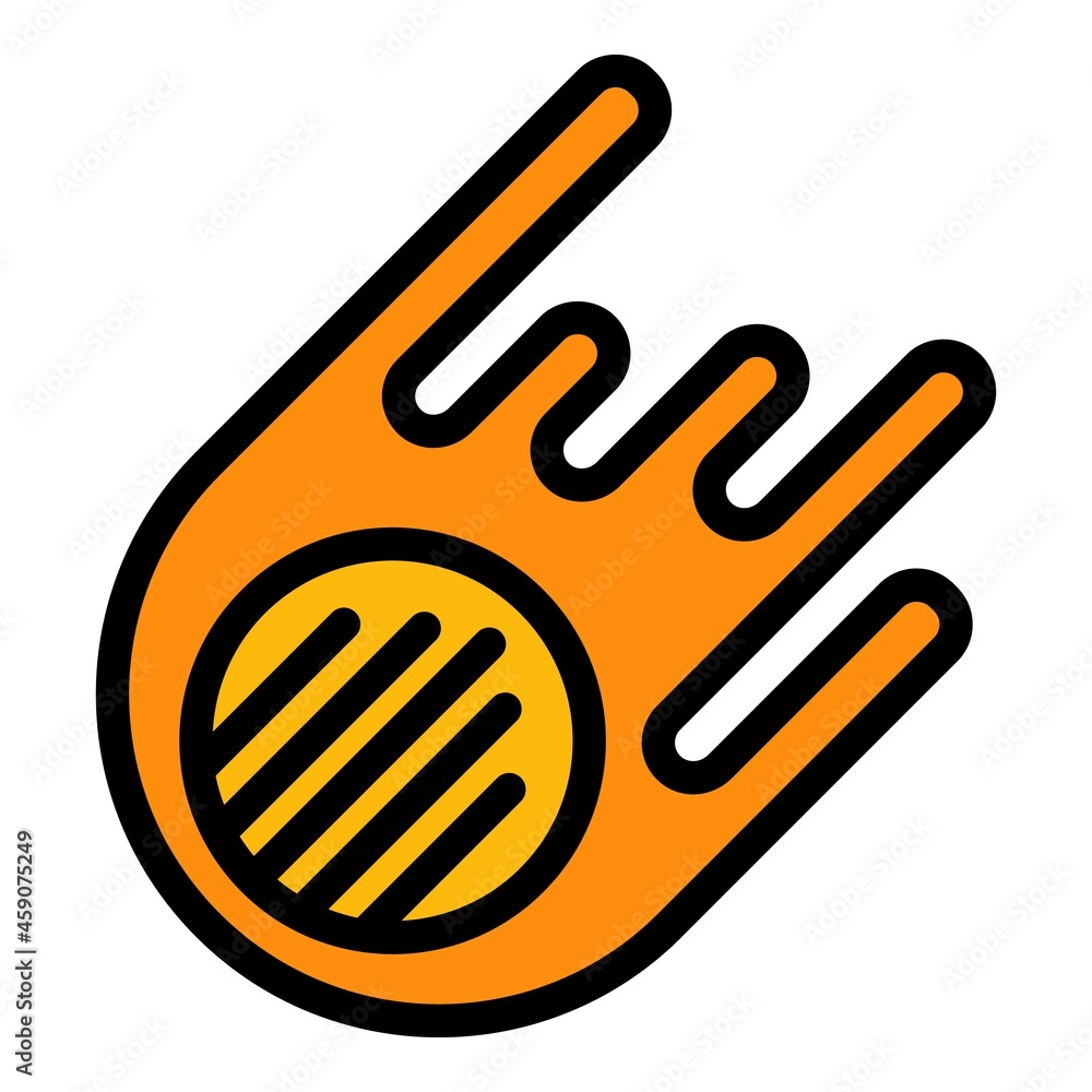 Poster universe asteroid icon. outline universe asteroid vector icon color flat isolated