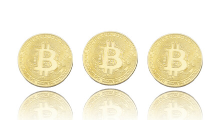 Clips of BITCOIN words and Bitcoin 3D animation. Business Concept