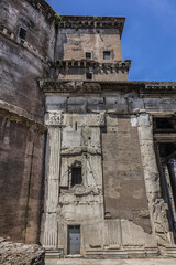 Pantheon is one of best-preserved monuments of ancient Rome, completed around 126-128 A.D., designed as a temple for Roman gods. Rome, Lazio, Italy.