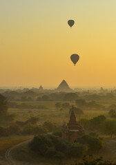 Beautiful sunrise scene in Bagan, Myanmar