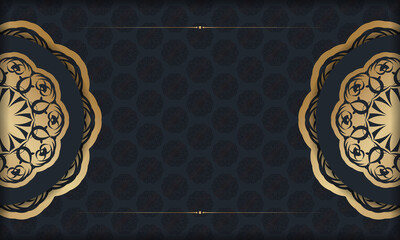 Black banner with vintage gold pattern and place under your text