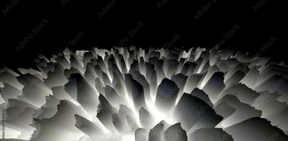 Aufkleber intricate frozen soap bubble style in white 3d illustration exploding surface view