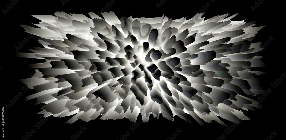 Aufkleber intricate frozen soap bubble style in white 3d illustration exploding surface view