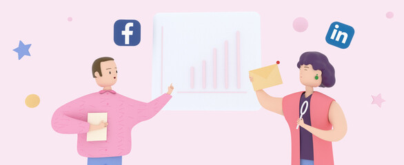 3D characters at the chart