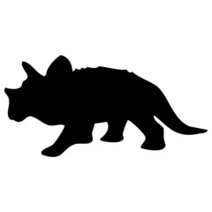 Obraz na płótnie Canvas Vector illustration of a dinosaur. Black silhouette on a white background. 