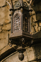 antique lantern on the castle