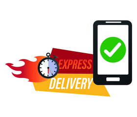 Online delivery service concept. Express delivery icon for apps and website. Delivery concept. Vector illustration. Flat design.