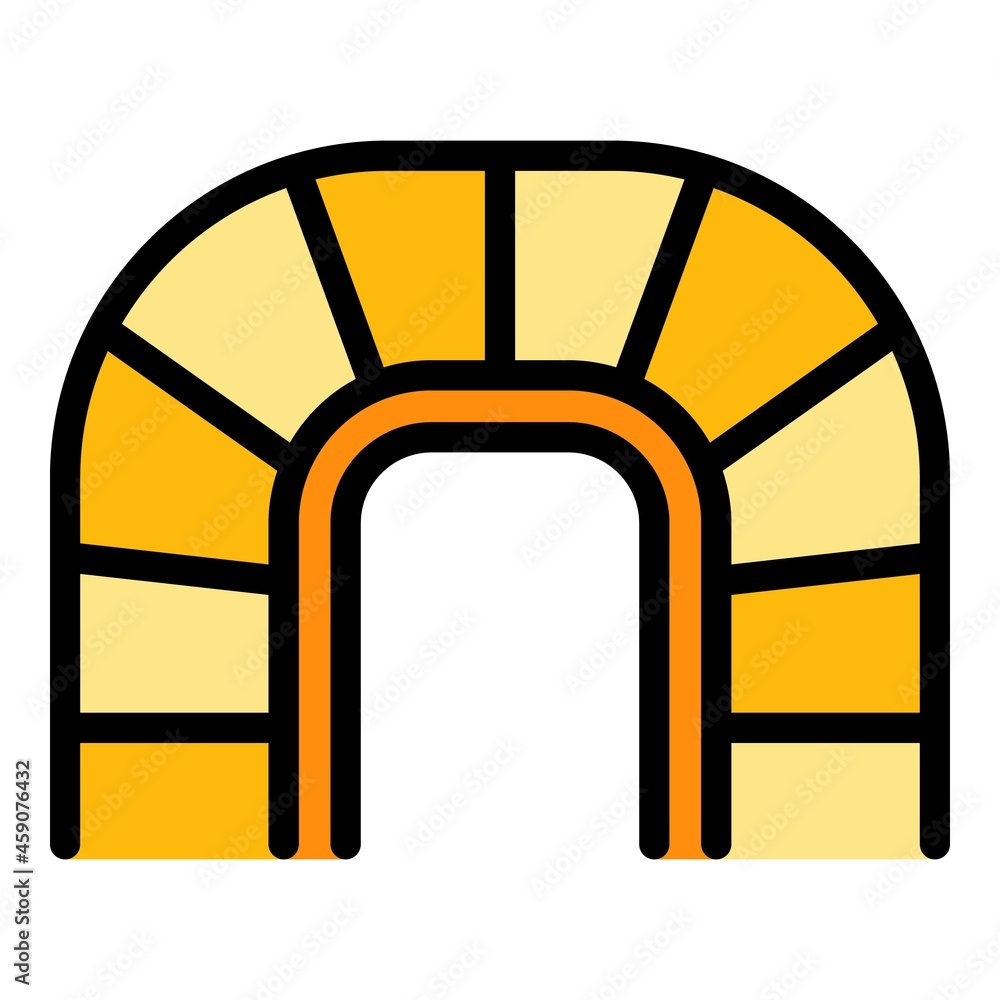 Poster building stairway icon. outline building stairway vector icon color flat isolated
