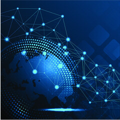 Technology abstract concept. Blue background