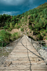 Wooden bridge of Janovas, Huesca Spain