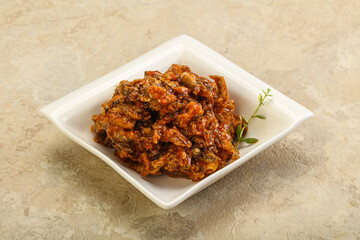 Canned anchovy in tomato sauce