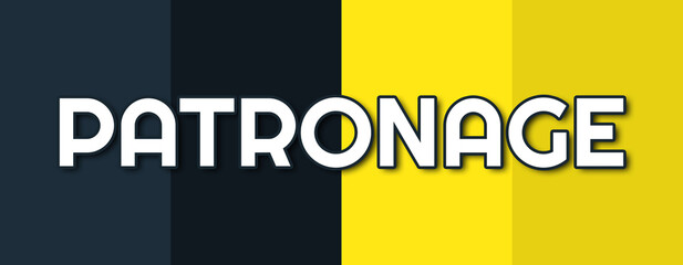 Patronage - text written on contrasting multicolor background