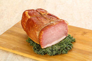 Delicous pork cured meat isolated