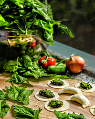 dumplings with spinach