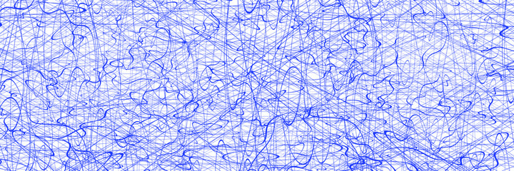 Blue chaotic lines background. Hand drawn lines. Tangled chaotic pattern. Vector illustration.