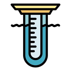 Pool water pump icon. Outline pool water pump vector icon color flat isolated