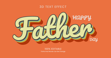 Father 3D Text Effect Free Editable vector