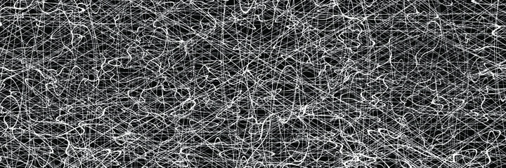 White chaotic lines background. Hand drawn lines. Tangled chaotic pattern. Vector illustration.