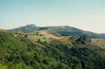 Fototapeta premium La Roche Gourdon, Montagne du Vivarais, Vallée de l'Eyrieux, 07, Ardeche