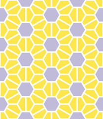 seamless abstract hexagonal flowers ukiyo-e pattern