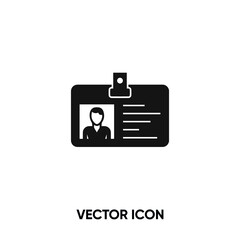 Id card vector icon. Modern, simple flat vector illustration for website or mobile app.Identification card symbol, logo illustration. Pixel perfect vector graphics	