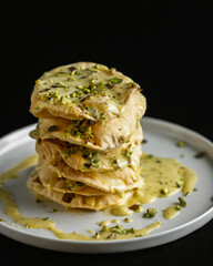 cakes with pistachio and milk, napoleon