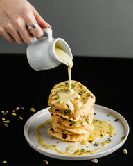 cakes with pistachio and milk, napoleon