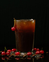 ice  coffee with cherry