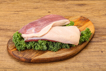 Raw duck breast for cooking