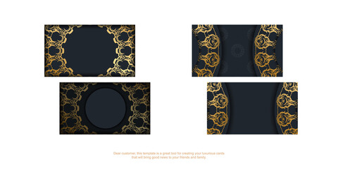 Business card in black with vintage gold pattern for your personality.