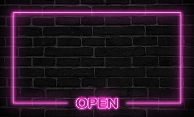 pink neon sign on a wall