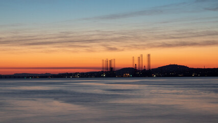 sunset over the river