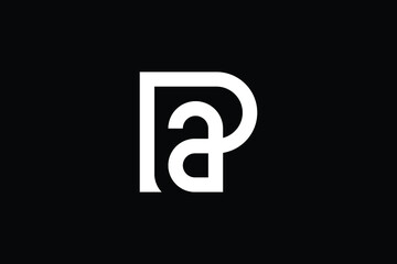AP logo letter design on luxury background. PA logo monogram initials letter concept. AP icon logo design. PA elegant and Professional letter icon design on black background. AP PA - obrazy, fototapety, plakaty