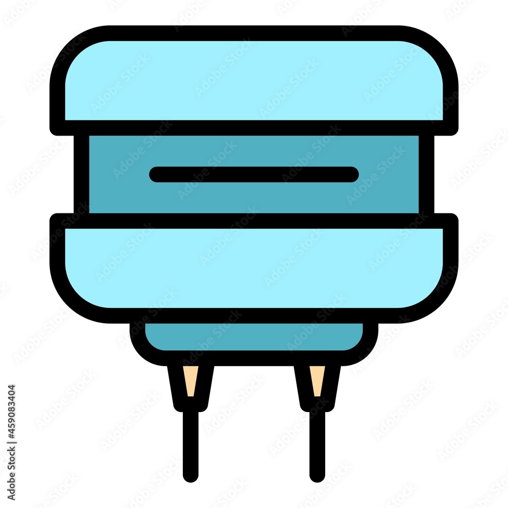 Aufkleber resistor tool icon. outline resistor tool vector icon color flat isolated