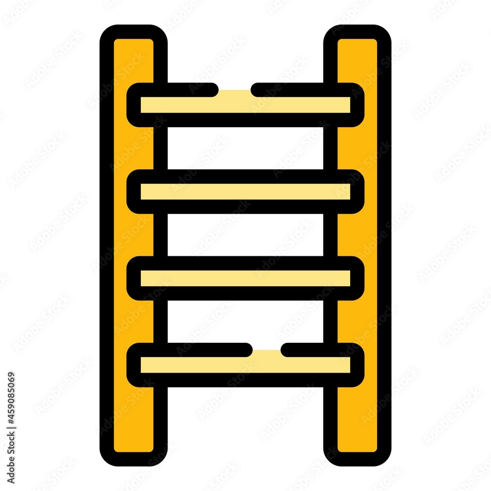 Poster step ladder tool icon. outline step ladder tool vector icon color flat isolated