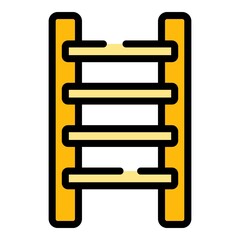 Step ladder tool icon. Outline step ladder tool vector icon color flat isolated