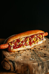 hotdog with corn and tomato, twindog