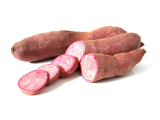 Fresh purple sweet potatoes