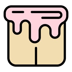 Melting caramel icon. Outline melting caramel vector icon color flat isolated