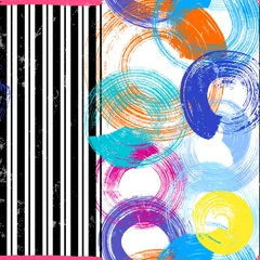 Foto auf Acrylglas seamless abstract background pattern, with circles, stripes, paint strokes and splashes © Kirsten Hinte