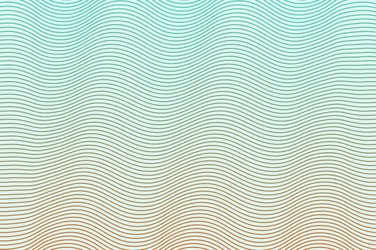 Vector graphic of guilloche texture with waves in soft rainbow color. Creative graphic design for certificate, banknote, money design, currency, gift voucher etc. Watermark banknote pattern.
