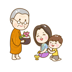 

Cartoon Thai monk character.