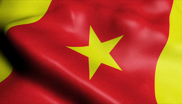 3D Waving Ethiopia Cities Flag