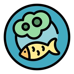 Obraz premium Dinner mashed potato icon. Outline dinner mashed potato vector icon color flat isolated