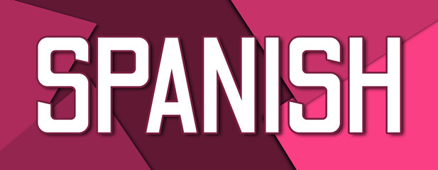 Spanish - text written on pink paper background