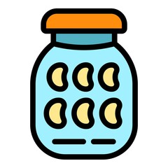 Homemade pickle icon. Outline homemade pickle vector icon color flat isolated