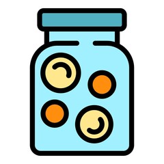 Preserves can icon. Outline preserves can vector icon color flat isolated